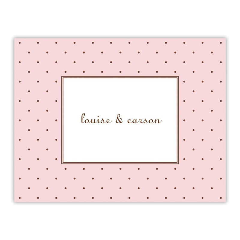 boatman geller dot pink with brown foldover note cards