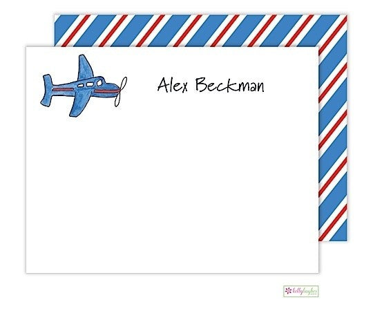 personalized - airplane flat notes