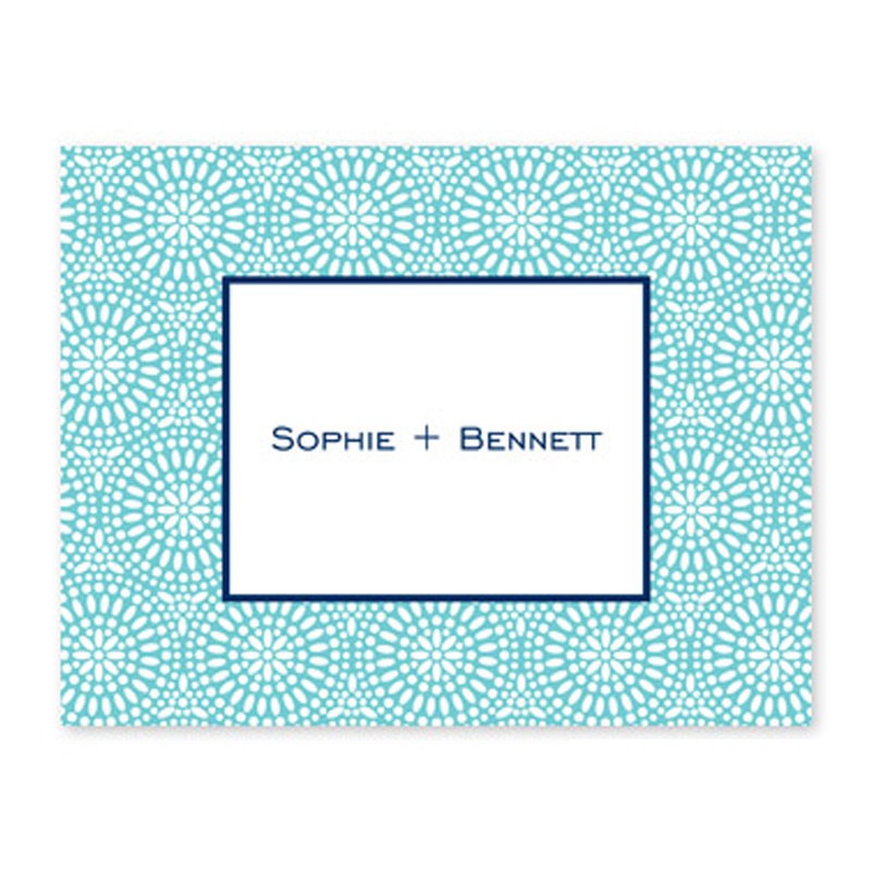 boatman geller bursts teal foldover note cards
