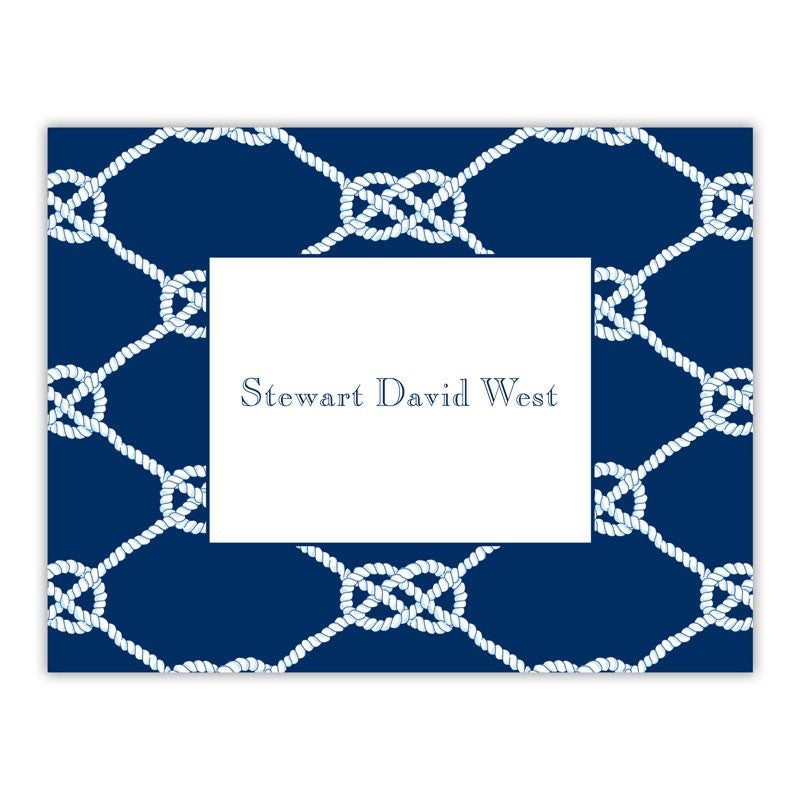 boatman geller nautical knot navy foldover note