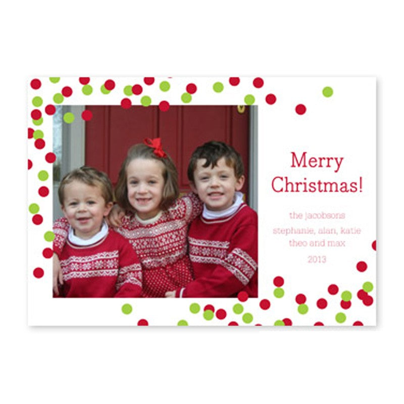 boatman geller confetti red & green photocard
