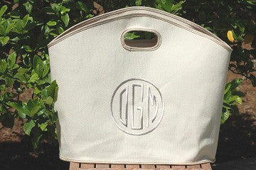 linen monogrammed gg tote