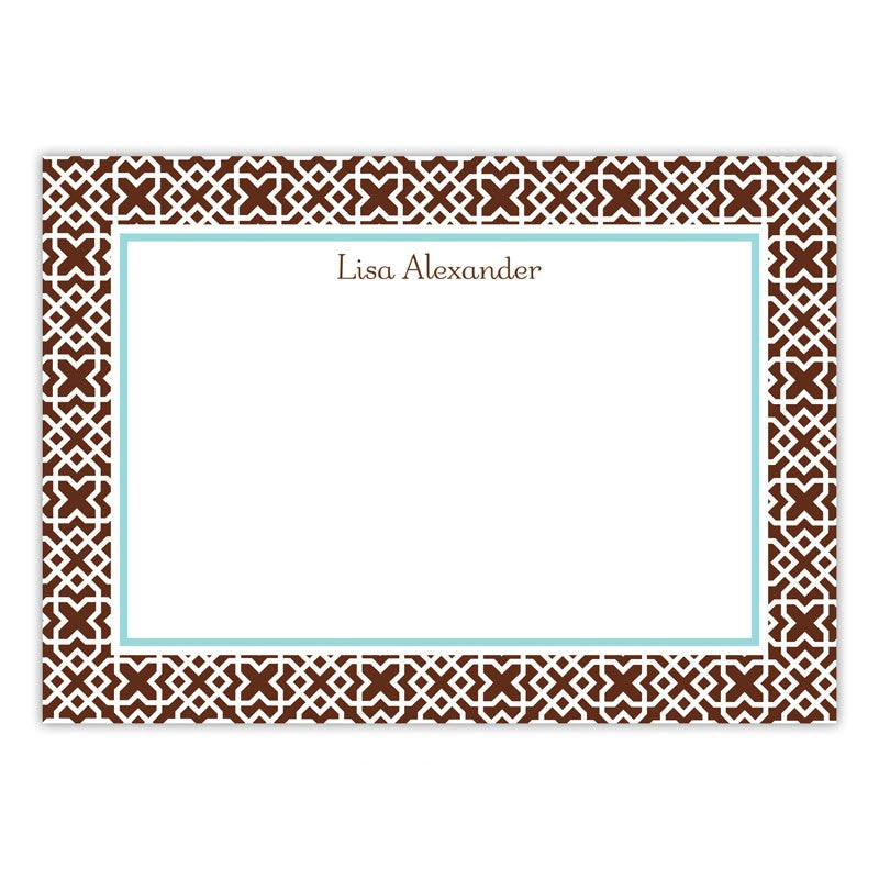 boatman geller mod lattice brown large flat notecard
