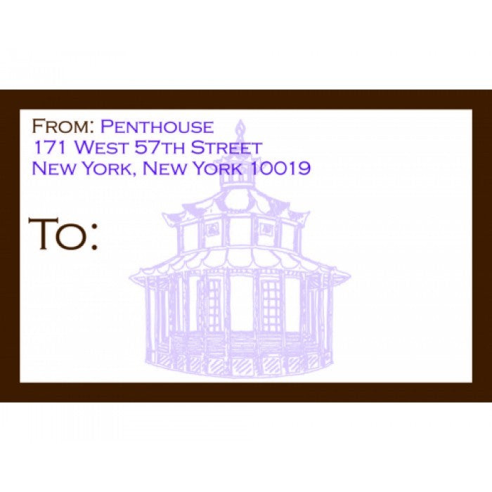 pagoda purple mailing stickers