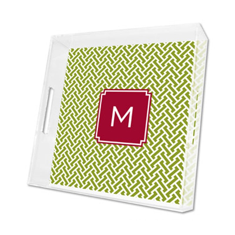 stella jungle lucite tray - square