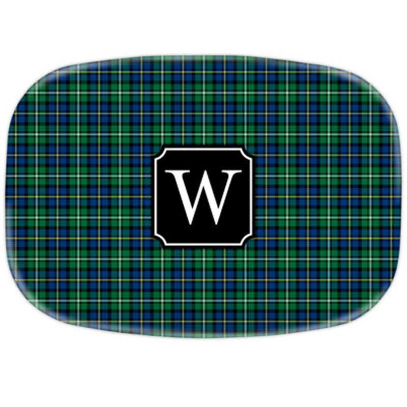 boatman geller black watch plaid platters