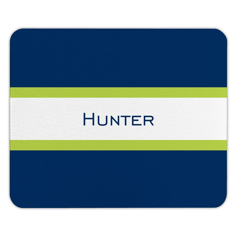 boatman geller stripe navy & lime mouse pad