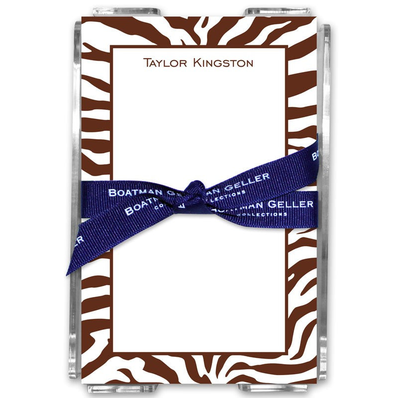 boatman geller zebra chocolate note sheets in acrylic