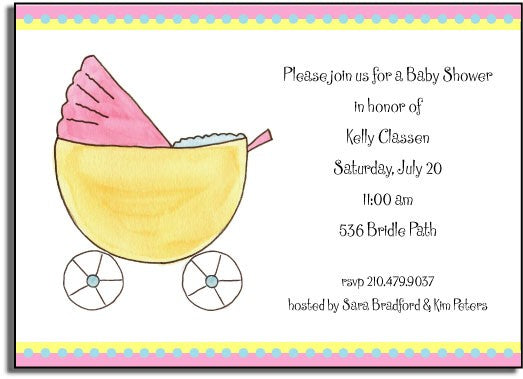 personalized invitations - baby buggy