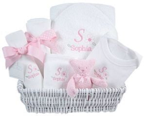 luxury baby gift basket - daisies