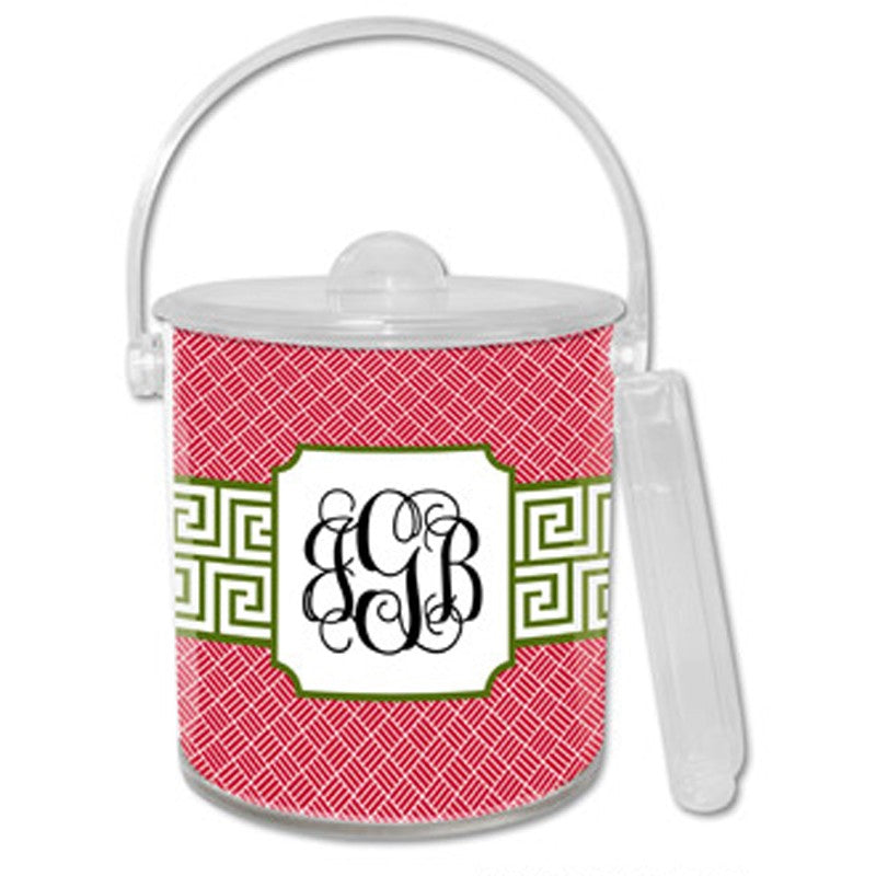 boatman geller greek key band olive ice bucket
