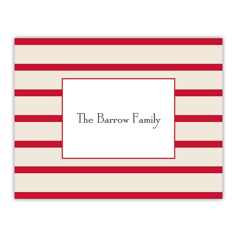 boatman geller nautical stripe red foldover note