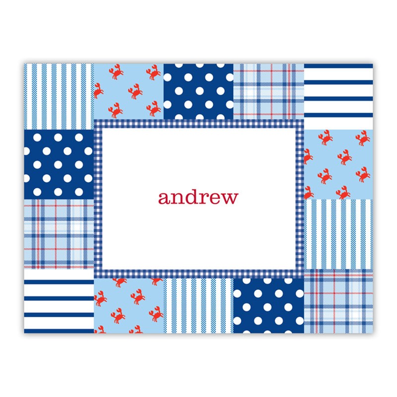boatman geller patchwork blue foldover note