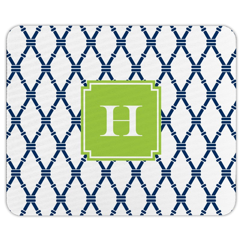 boatman geller bamboo navy & green mouse pad