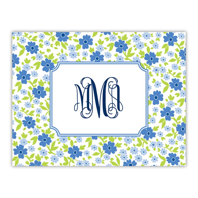 boatman geller emma floral periwinkle foldover notes