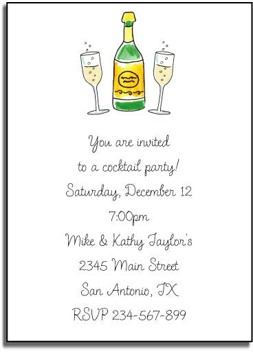 personalized invitations  toast of champagne