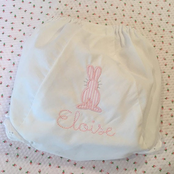 appliqued bunny diaper cover
