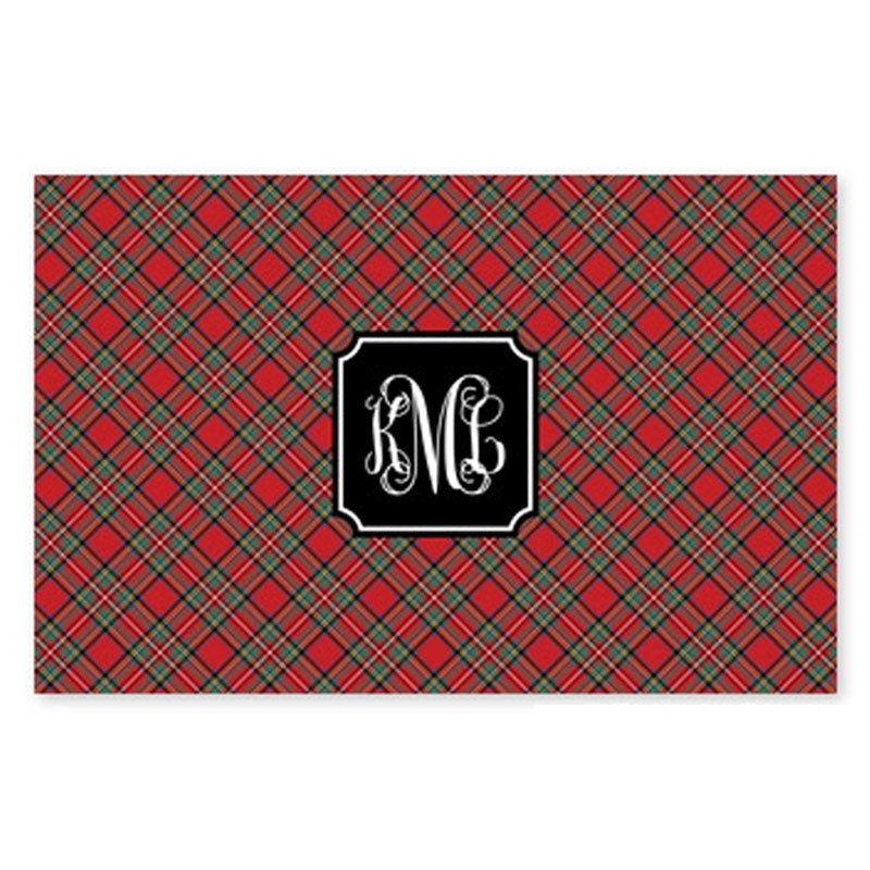 boatman geller plaid red placemat