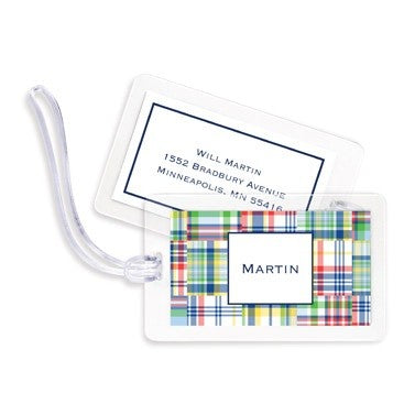 boatman geller madras patch blue bag tags