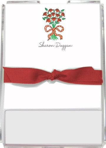 personalized memo sets  coming up roses