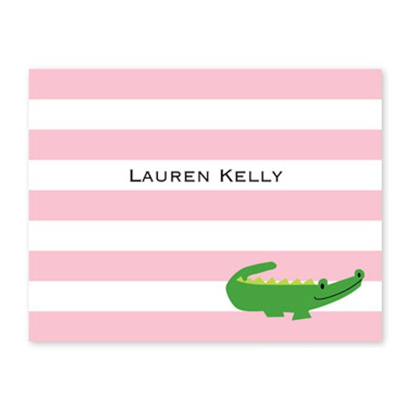 boatman geller alligator stripe pink fold over note