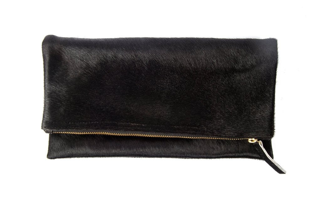 foldover fur clutch
