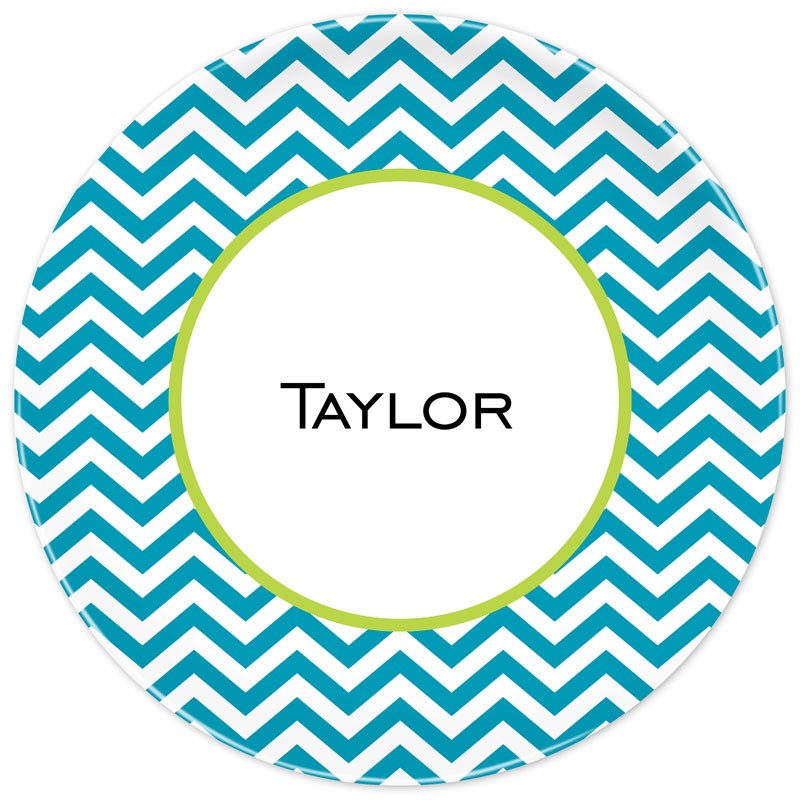 boatman geller chevron turquoise plate