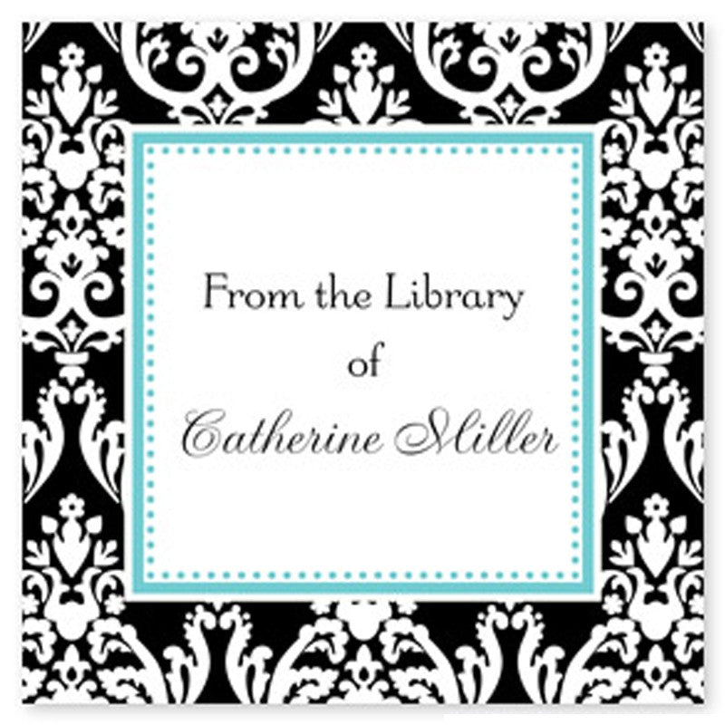 boatman geller madison damask black square sticker