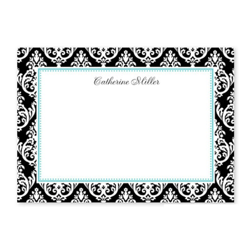 boatman geller madison damask black large flat notecard