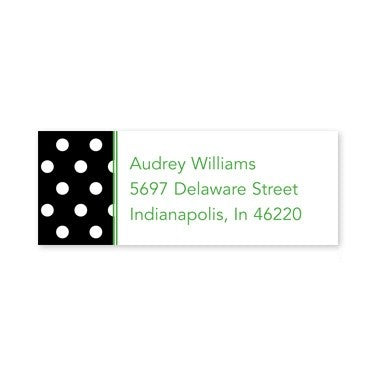 boatman geller polka dot black address labels