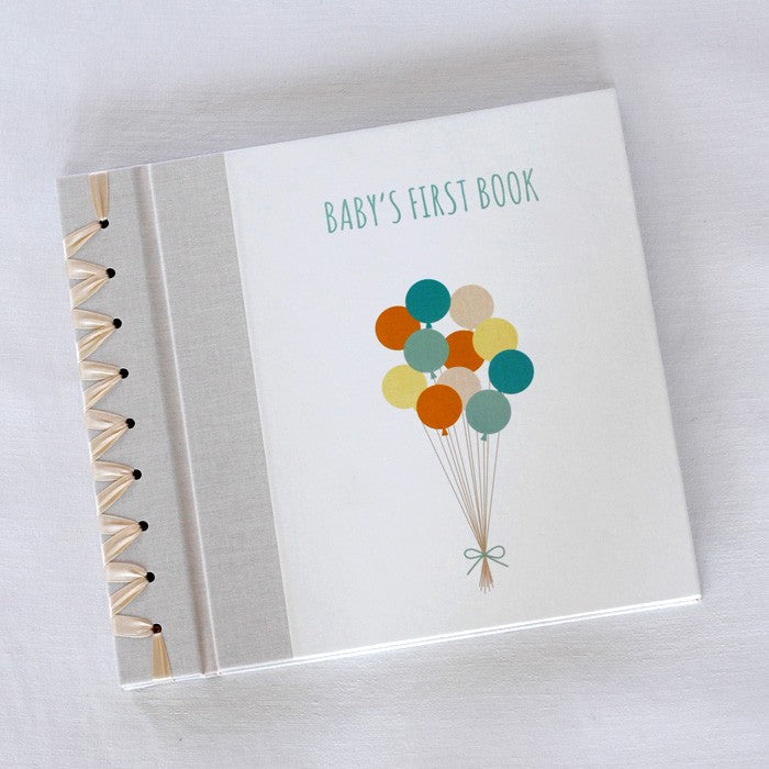 babys first book - turquoise balloons by rag & bone bindery