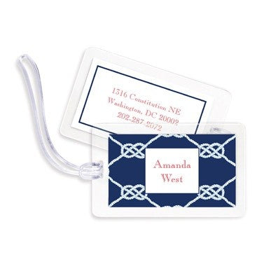 boatman geller nautical knot navy bag tags
