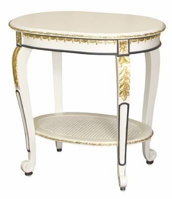 sandrine table (white with navy/gold gilding)
