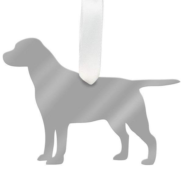 moon and lola labrador christmas ornament - silver
