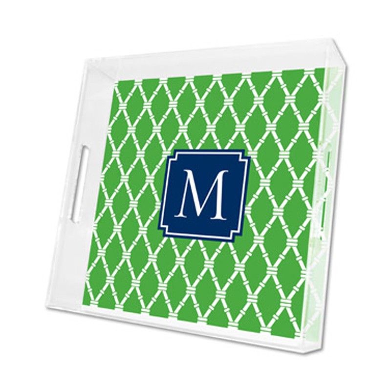 bamboo kelly lucite tray - square
