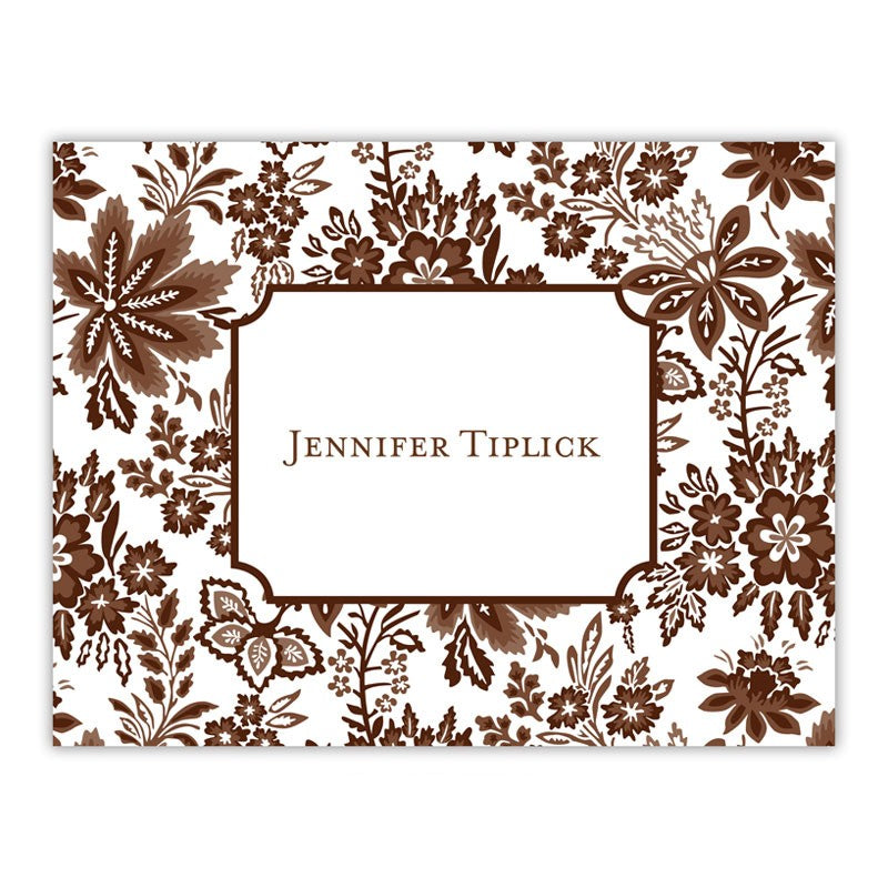 boatman geller classic floral brown foldover note cards