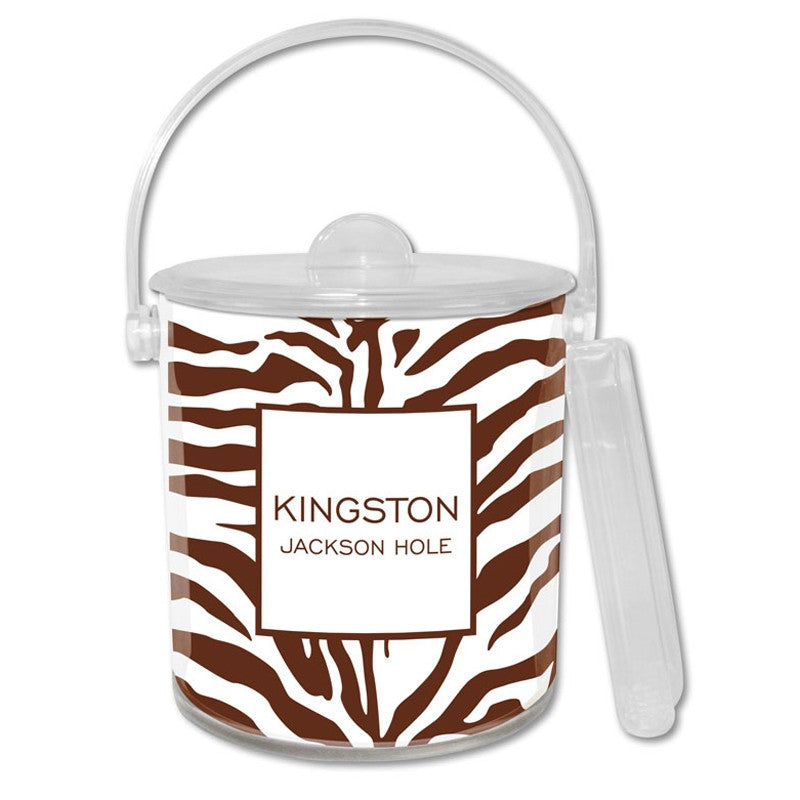 boatman geller zebra brown ice bucket