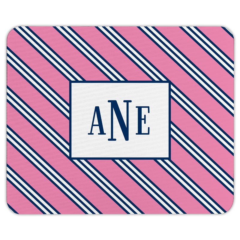 boatman geller repp tie pink & navy mouse pad