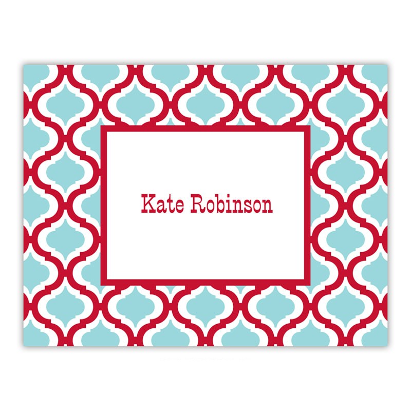 boatman geller kate red & teal foldover note