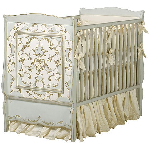 french panel verona crib by art for kids - gold, reef, linen