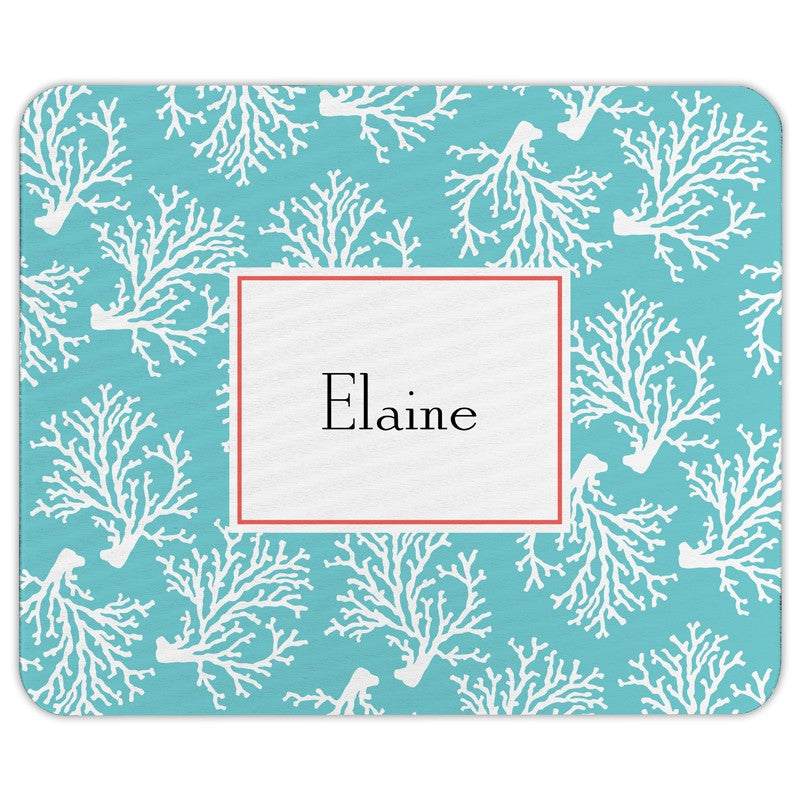 boatman geller coral repeat teal mouse pad