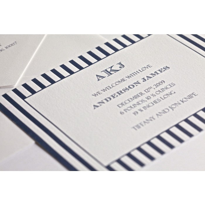 letterpress baby announcement - anderson