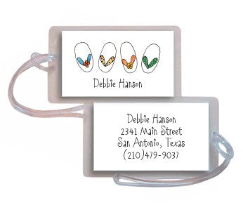 personalized luggage tags  summer flip flops