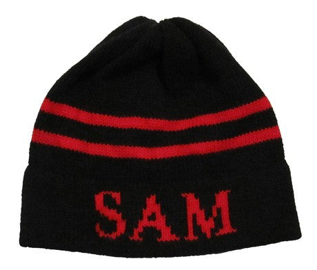 personalized double stripe hat with name