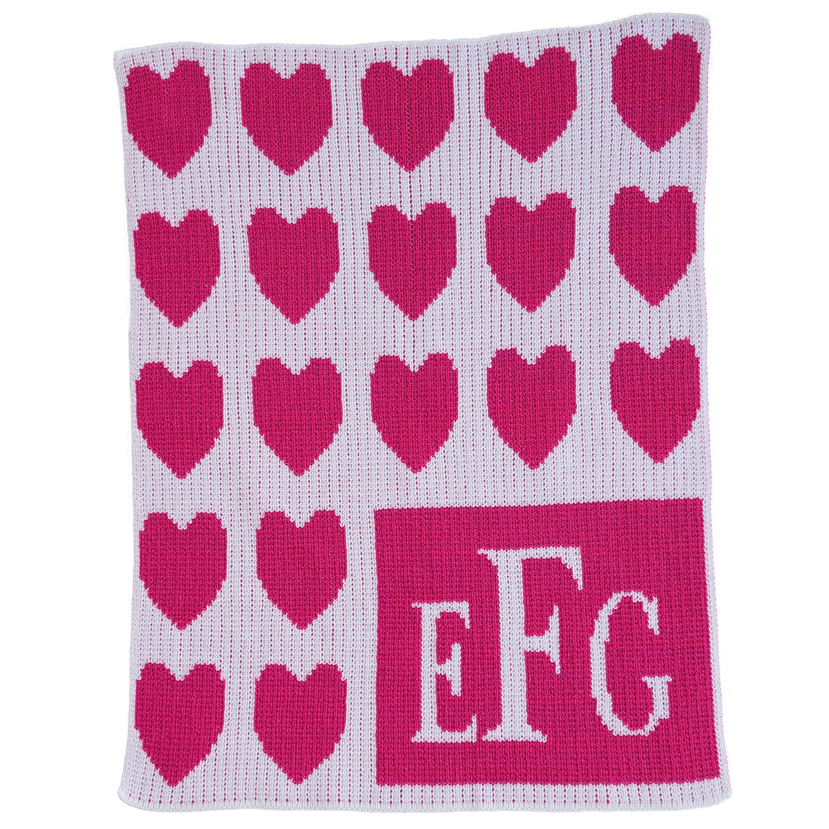 Monogrammed Lots of Hearts & Monogram Baby Blanket
