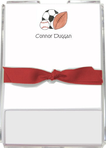 personalized memo sets  sports fan