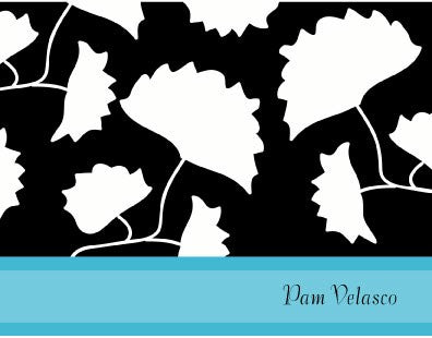 personalized everyday notes  aqua asian flower
