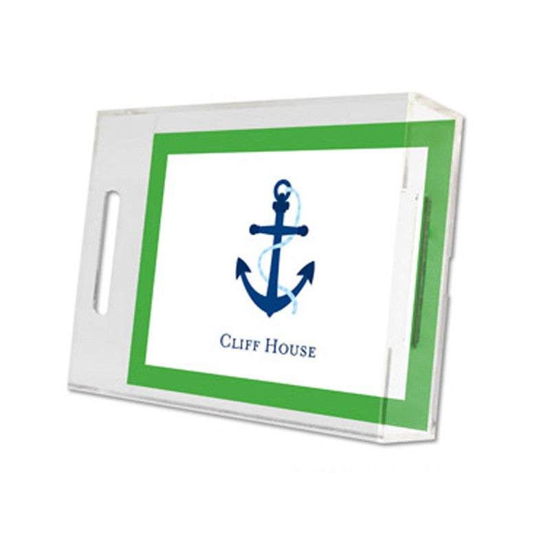 icon anchor with border lucite tray - small