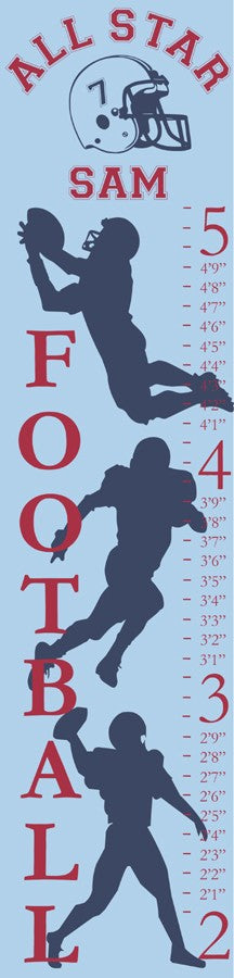 personalized football canvas growth chart