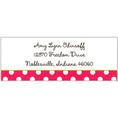 boatman geller polka dot pink address labels